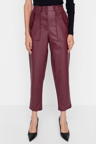 Calças corte cigarro - Bordô