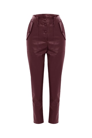 Calças corte cigarro - Bordô