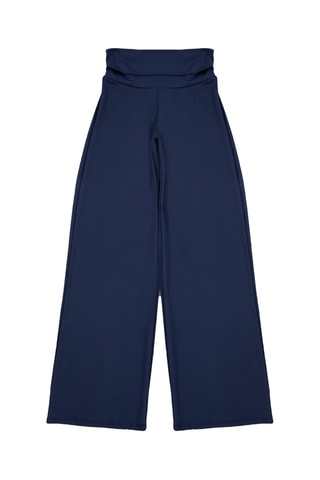 Calças wide legs - Azul-marinho