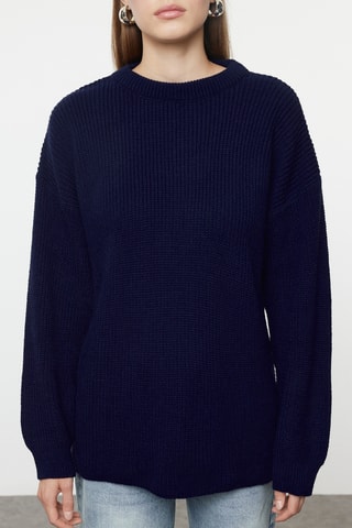 Camisola oversize - Azul-marinho