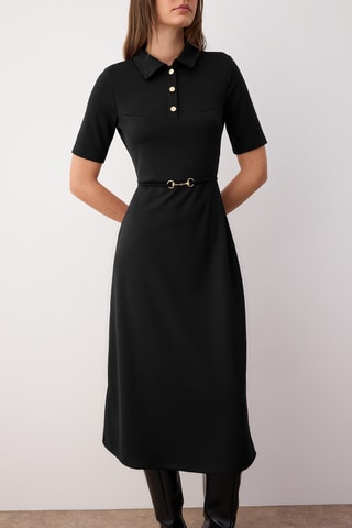 Vestido-polo - Preto