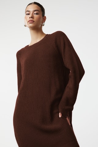 Vestido-camisola - Castanho