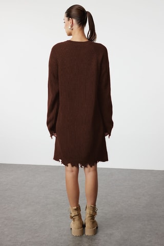 Vestido-camisola - Castanho