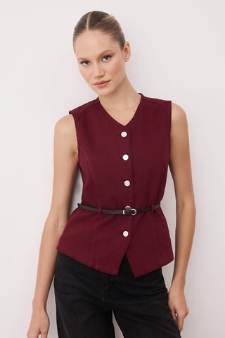 Colete regular - Bordô