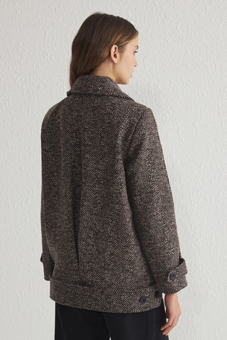 Casaco marinheiro oversize - Castanho