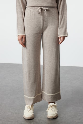 Camisola e calças wide legs - Bege