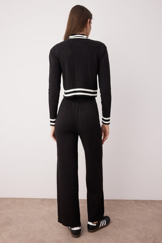 Casaco de malha e calças Preto