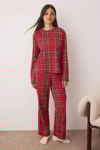 Parte de cima e parte de baixo do pijama - Vermelho