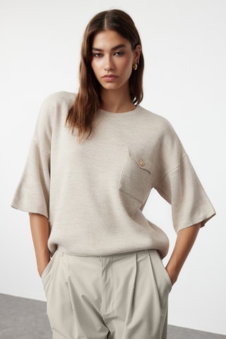 Camisola regular - Bege