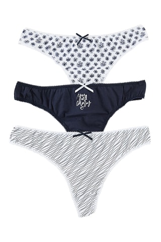 3 strings - Azul-marinho e branco