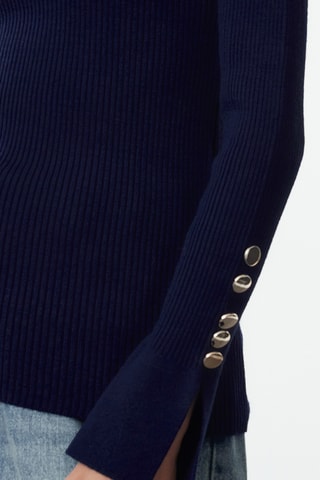 Camisola slim - Azul-marinho