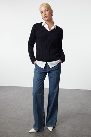 Camisola slim - Azul-marinho