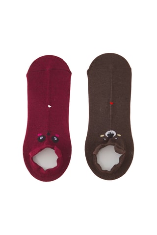 5 pares de meias curtas - Castanho