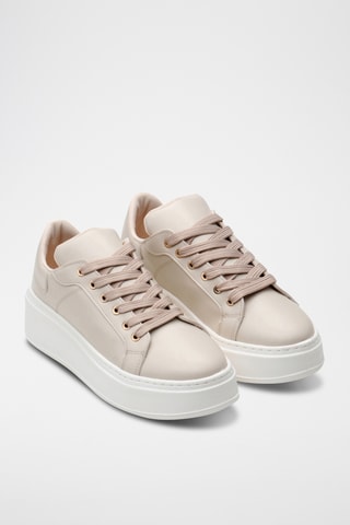 Sapatilhas com plataforma - Bege