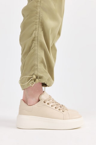 Sapatilhas com plataforma - Bege
