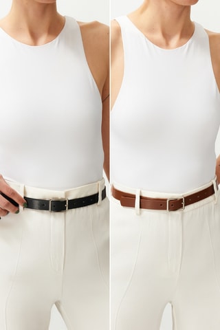 2 cintos - Preto e castanho