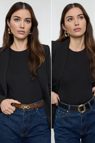 2 cintos - Preto e castanho