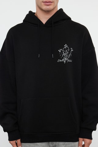 Sweat com capuz oversize - Preto