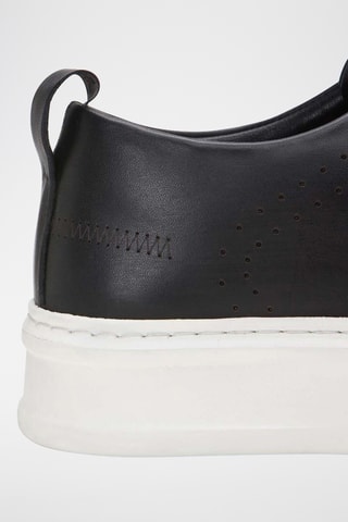Sapatilhas com plataforma em couro - Preto