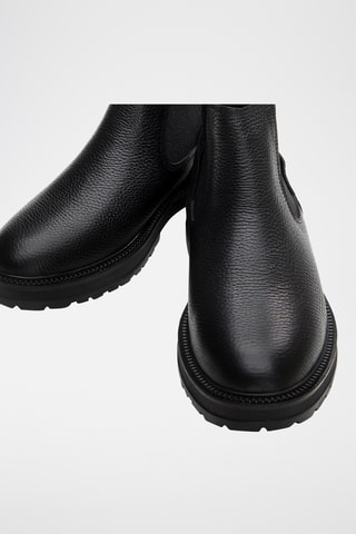 Botins Chelsea em couro - Preto