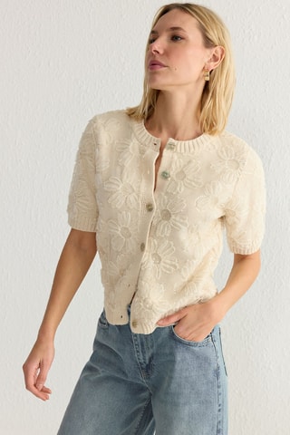 Casaco de malha - Cru