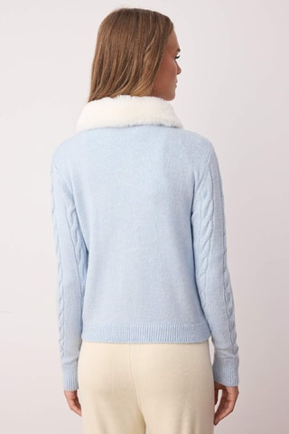 Casaco de malha - Azul-claro