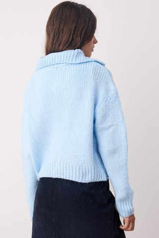 Casaco de malha - Azul-claro