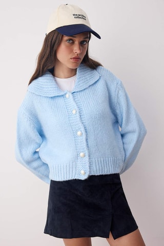 Casaco de malha - Azul-claro