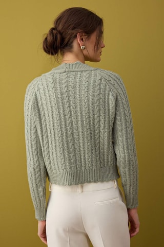 Casaco de malha - Verde sálvia