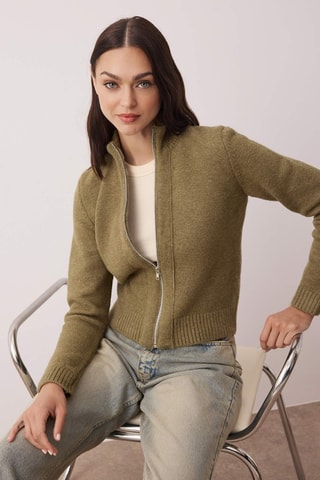 Casaco de malha - Caqui