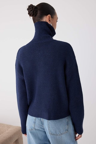 Casaco de malha - Azul-marinho