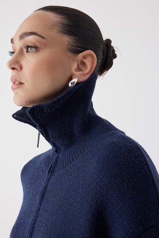 Casaco de malha - Azul-marinho