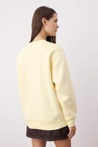 Camisola oversize - Amarelo-pálido