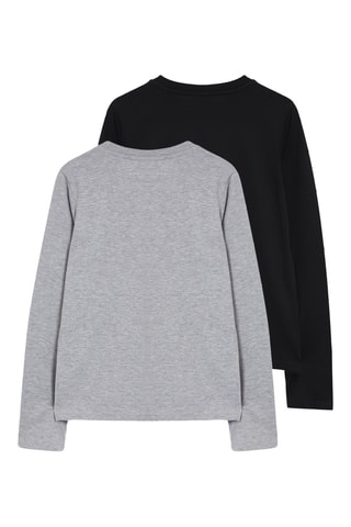 2 t-shirts regular - Preto e cinzento