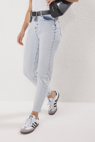 Calças de ganga mom - Azul-claro