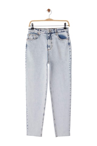 Calças de ganga mom - Azul-claro