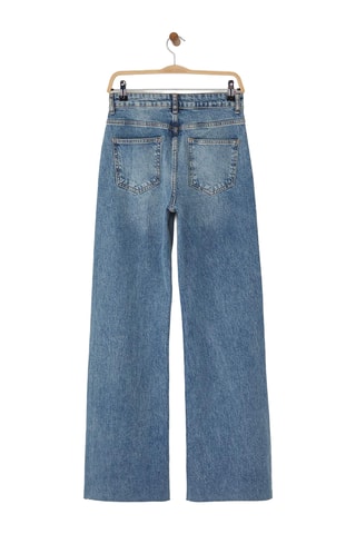 Calças de ganga wide legs - Azul médio