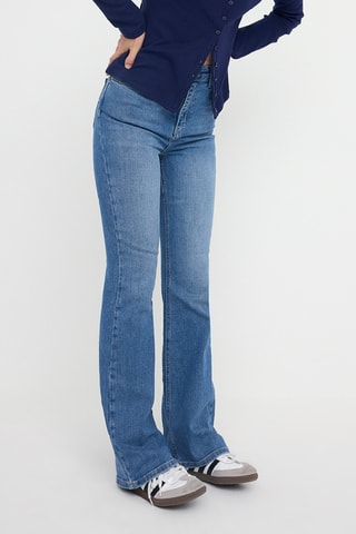 Calças de ganga flare - Azul médio