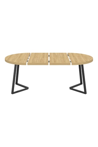Table à manger ronde extensible Sana bois et noir Ø110-200cm