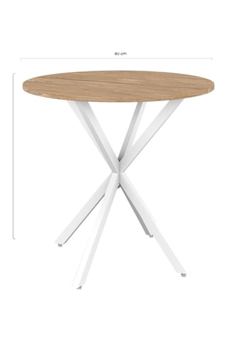 Table à manger ronde Soline bois et blanc Ø80cm