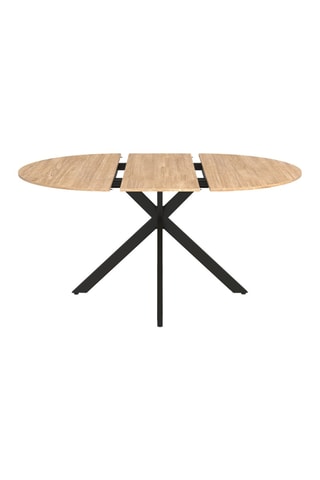 Table à manger ronde extensible Soline bois et noir Ø110-150cm