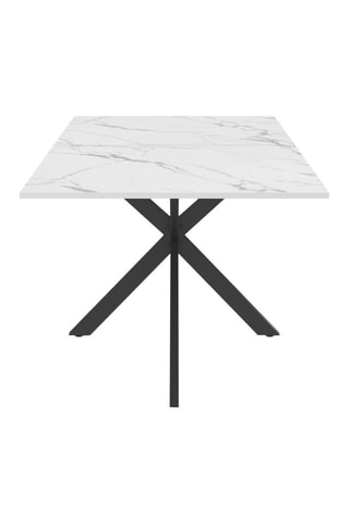 Table à manger Glam effet marbre blanc et noir 160cm