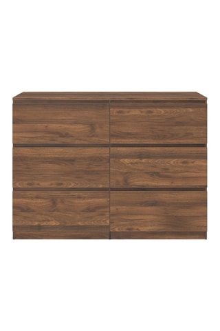 Commode Tom 6 tiroirs effet bois noyer