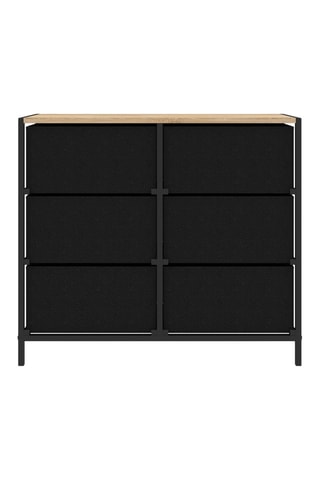 Commode Iris 6 tiroirs en bois et tissu