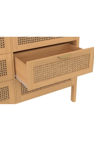 Commode Eve 6 tiroirs en cannage