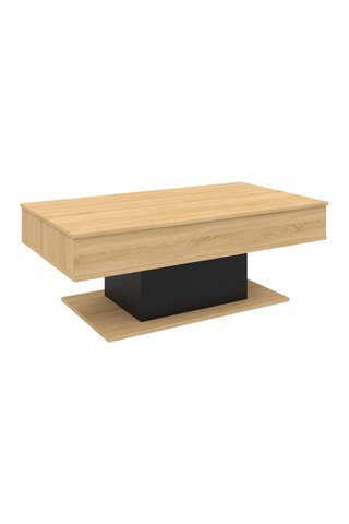 Table basse Tania avec plateau relevable bois et pieds noir L110cm