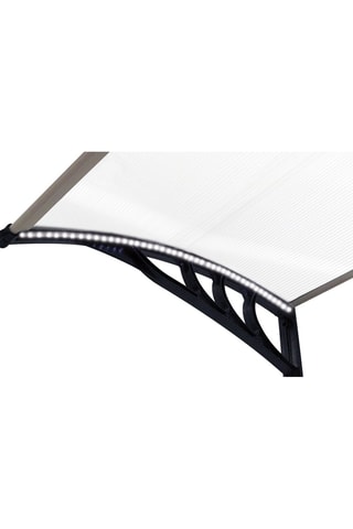 Marquise de porte transparente LED 80x150cm