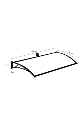 Marquise de porte transparente LED 80x150cm