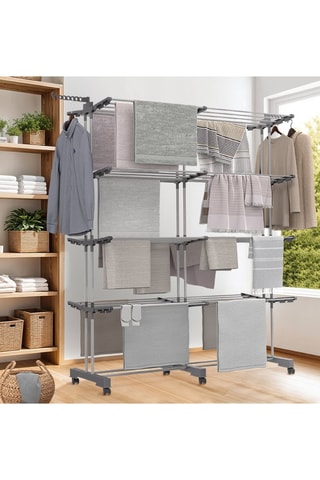 Séchoir extensible pliable 4 niveaux - 50m d'étendage