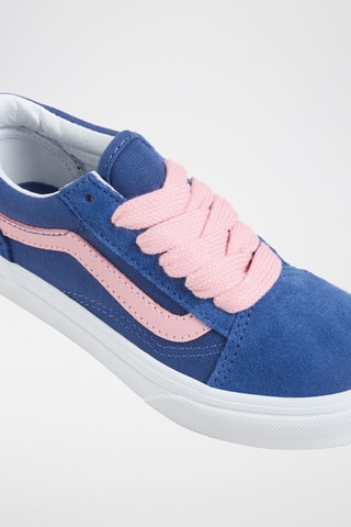 Baskets en nubuck Old Skool - Bleu cobalt et rose